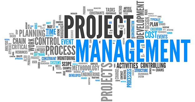 the concept of project management in a word cloud